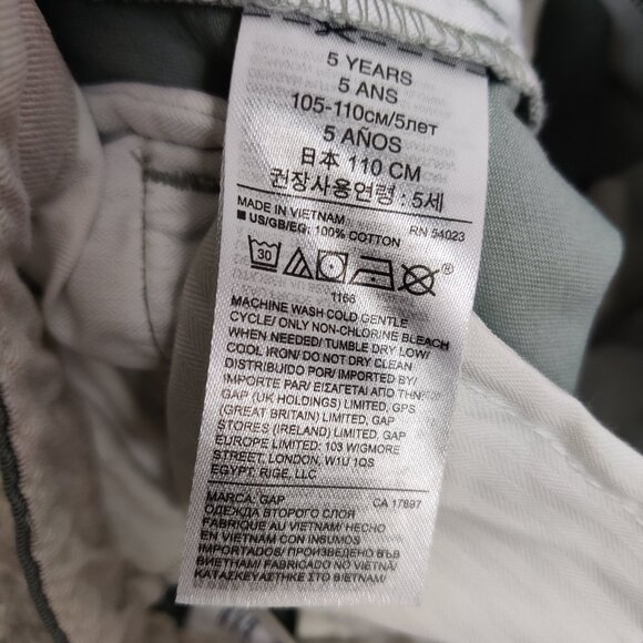 Baby GAP Boys Pants Size 5 Years Toddler Mint Gray 100% Cotton Khaki Casual - Picture 4 of 4